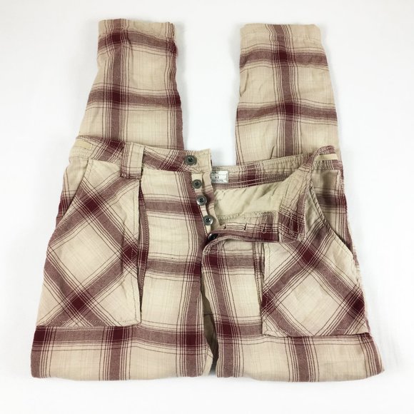 Free People Pants - P20 Free People Plaid Button Fly Pants